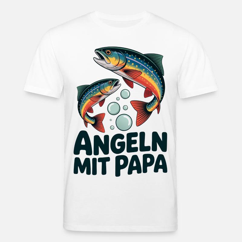 Pêcher avec papa - T-shirt bio CREATOR Stanley/Stella Unisexe - blanc