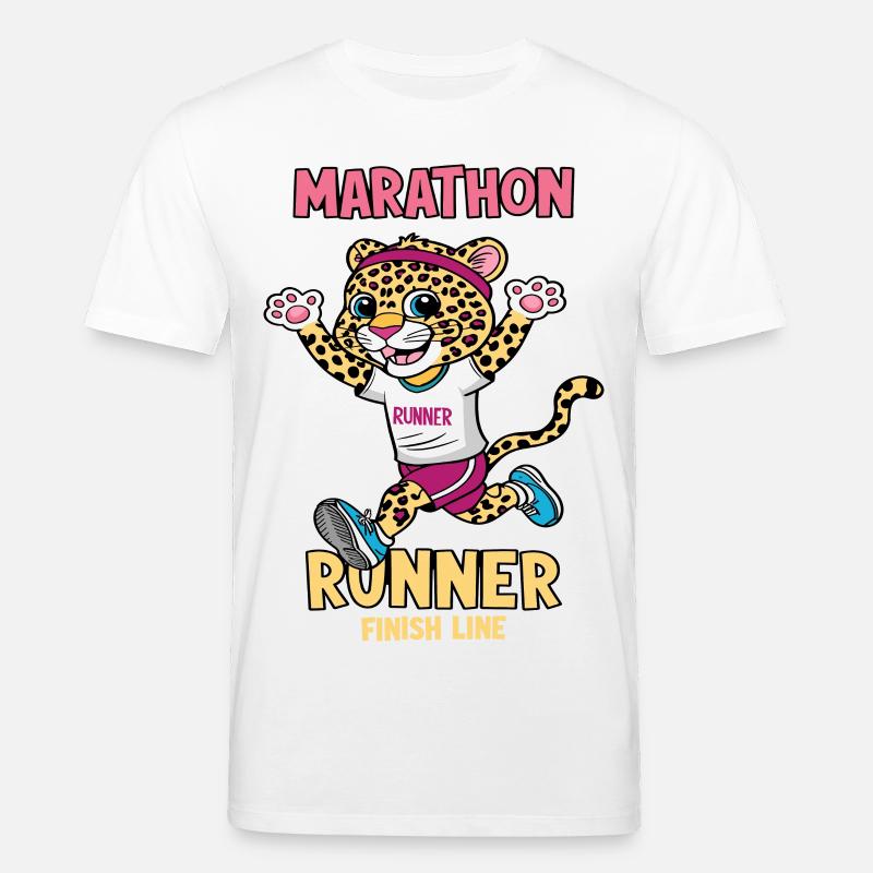 Leopard Marathon Läufer - Stanley/Stella Unisex Bio-T-Shirt CREATOR  - Weiß