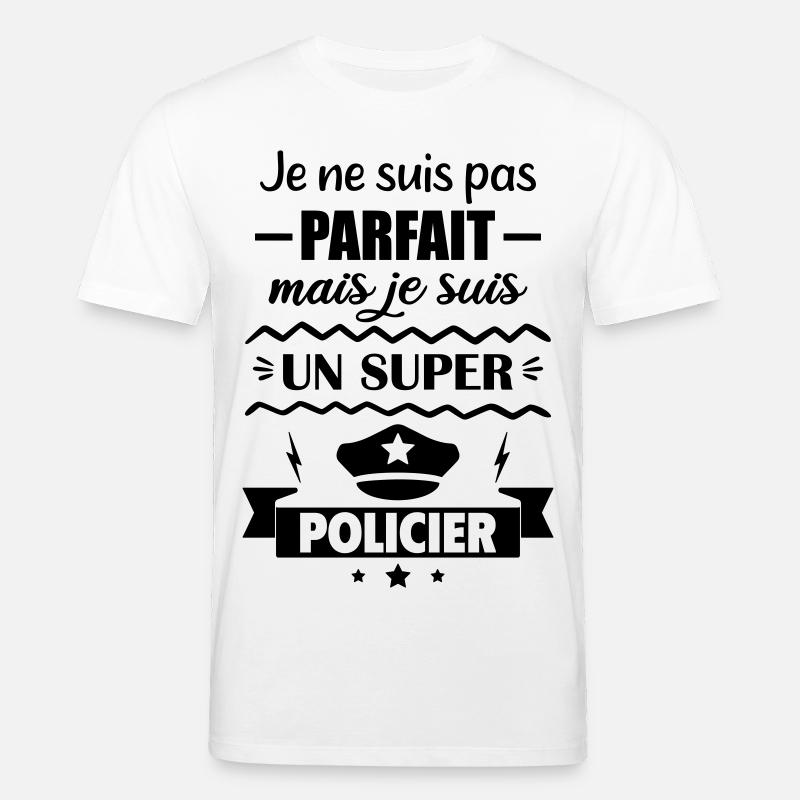 Nicht perfekt, aber super Polizei - Stanley/Stella Unisex Bio-T-Shirt CREATOR  - Weiß