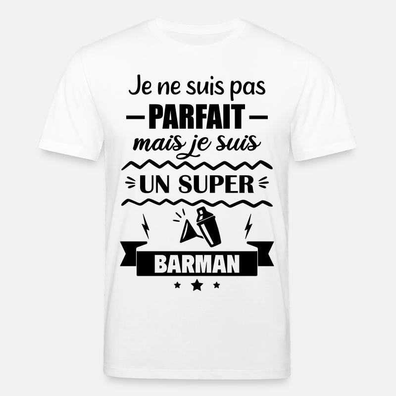 Nicht perfekt, aber toller Barkeeper - Stanley/Stella Unisex Bio-T-Shirt CREATOR  - Weiß