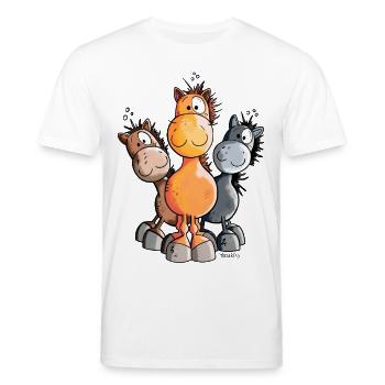 Pferdemädchen Pferde Cartoon - Stanley/Stella Unisex Bio-T-Shirt CREATOR  - Weiß - Vorne - Alina (178cm) & Michal (187cm)