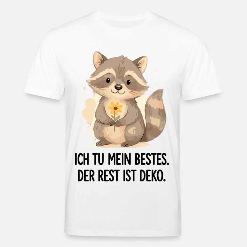 Waschbär mit Blume – Sanft - Stanley/Stella Unisex Bio-T-Shirt CREATOR  - Weiß
