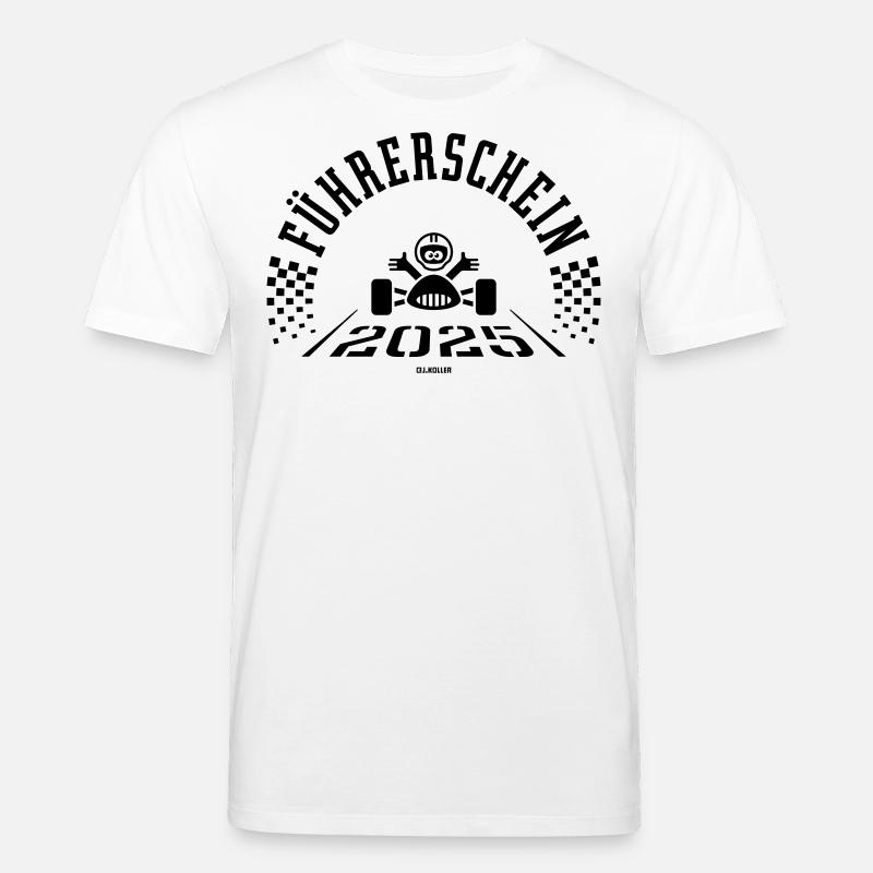 Führerschein 2025 (Fahranfänger / Black) - Stanley/Stella Unisex Bio-T-Shirt CREATOR - Weiß