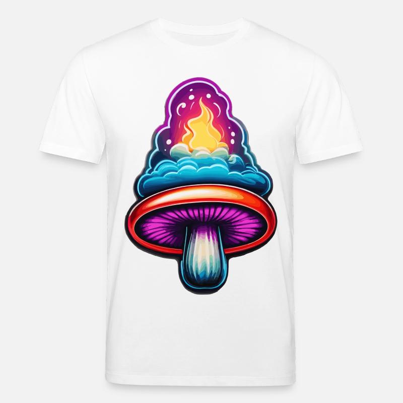 Champignon de feu - T-shirt bio CREATOR Stanley/Stella Unisexe - blanc