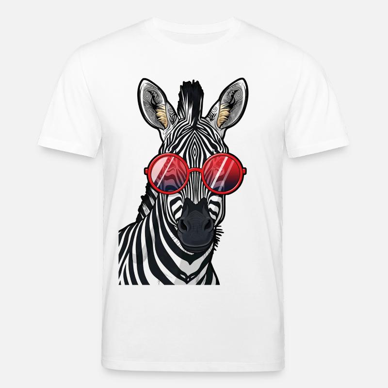 Zèbre branché avec lunettes de soleil - T-shirt bio CREATOR Stanley/Stella Unisexe - blanc