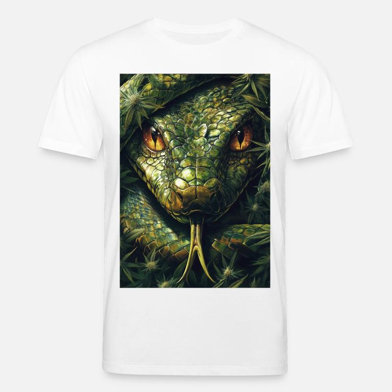 Snake Eye with Leaf Pattern - Stanley/Stella CREATOR Unisex Organic T-Shirt - white