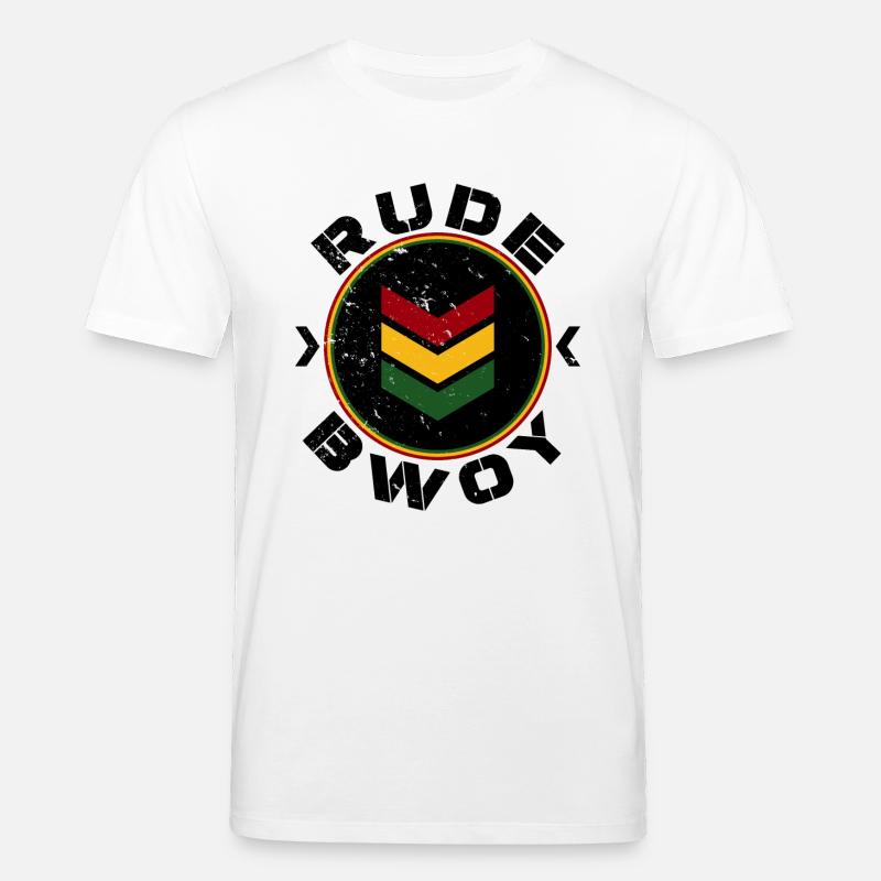 Rude Bwoy black distressed - Stanley/Stella Unisex Bio-T-Shirt CREATOR  - Weiß