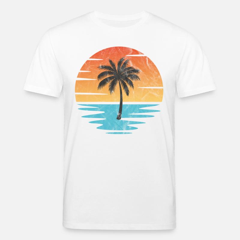Plage Coucher de soleil - T-shirt bio CREATOR Stanley/Stella Unisexe - blanc