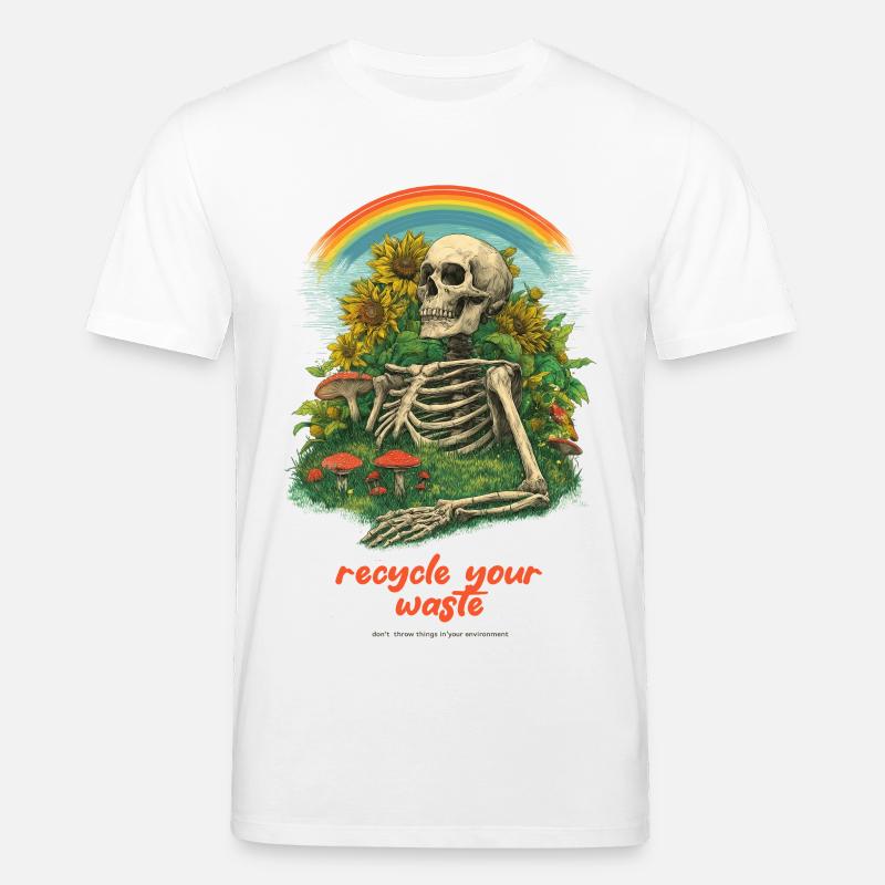 Recycel Deinen Müll Gartenskelett - Stanley/Stella Unisex Bio-T-Shirt CREATOR  - Weiß