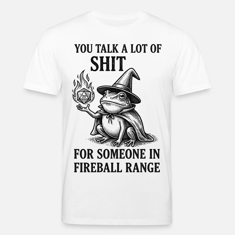 Fireball Range – RPG Magicien Grenouille Drôle - T-shirt bio CREATOR Stanley/Stella Unisexe - blanc