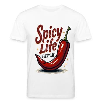 Spicy Life – Chili Vibes für jeden Tag - Stanley/Stella Unisex Bio-T-Shirt CREATOR  - Weiß - Vorne - Alina (178cm) & Michal (187cm)