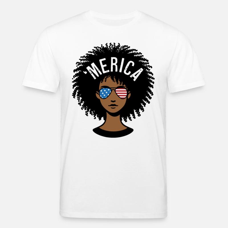 "merica Afro - Stanley/Stella Unisex Bio-T-Shirt CREATOR  - Weiß