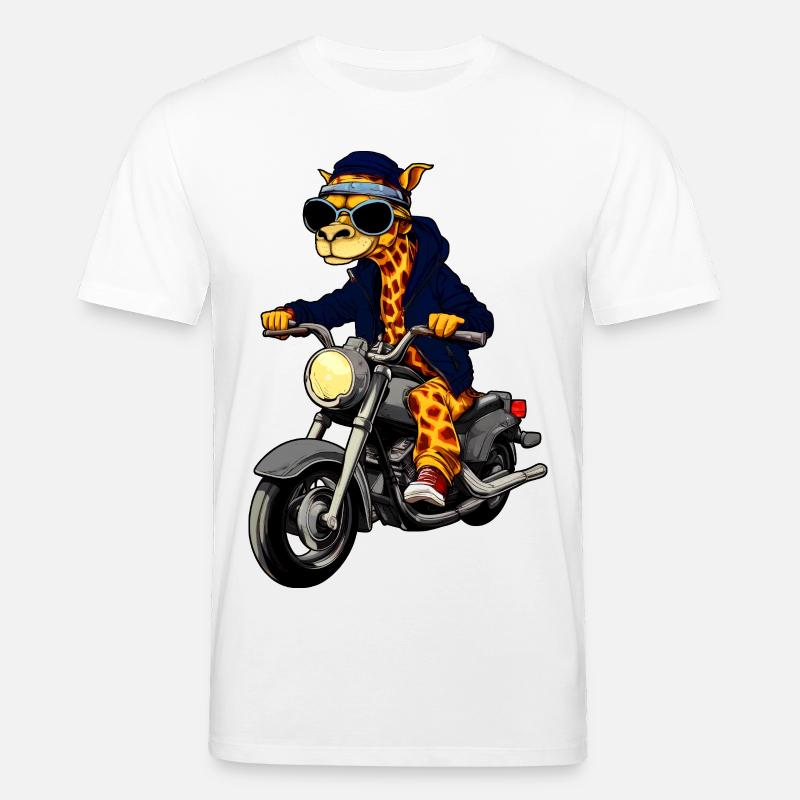 Motorrad Giraffen - Stanley/Stella Unisex Bio-T-Shirt CREATOR - Weiß