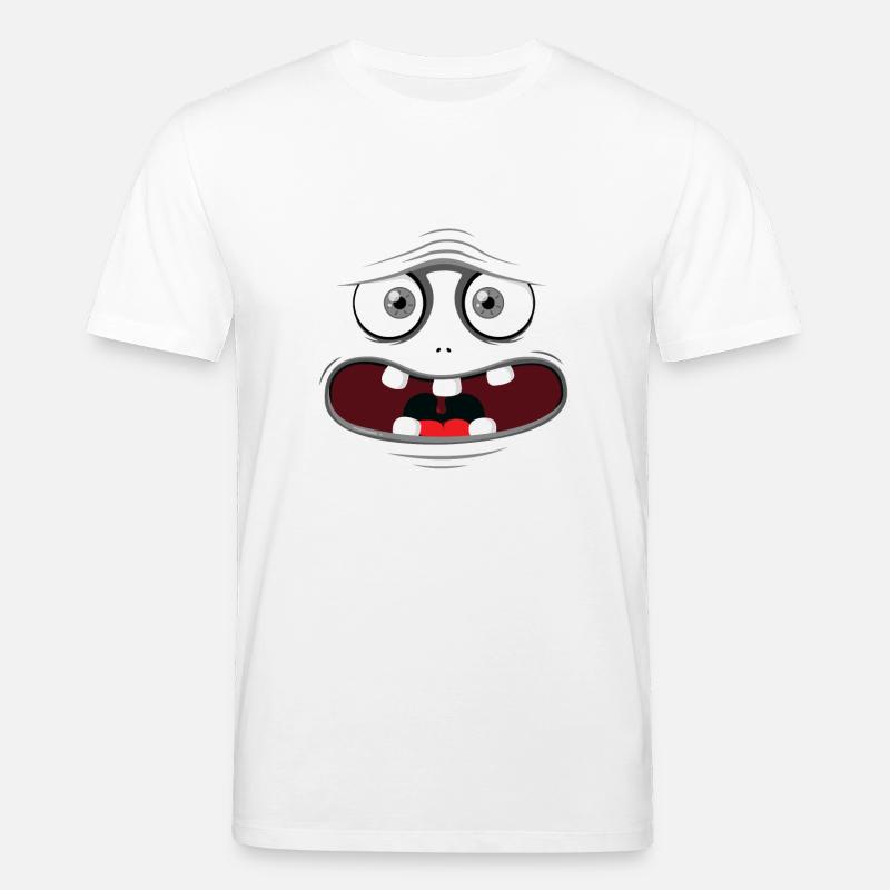 Monster-Gesicht - Grau - Stanley/Stella Unisex Bio-T-Shirt CREATOR  - Weiß