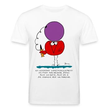 En essayant continuellement... - T-shirt bio CREATOR Stanley/Stella Unisexe - blanc - Devant - Alina (178cm) & Michal (187cm)