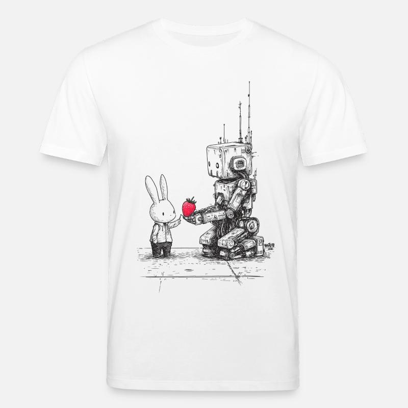 Strawberry Robot - Stanley/Stella Unisex Bio-T-Shirt CREATOR  - Weiß