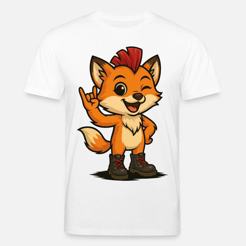 Fuchs mit Punk-Power - Stanley/Stella Unisex Bio-T-Shirt CREATOR  - Weiß