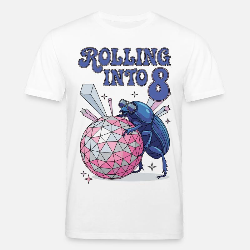 Rolling Into 8 Disco-Mistkäfer - Stanley/Stella CREATOR Unisex Organic T-Shirt - white