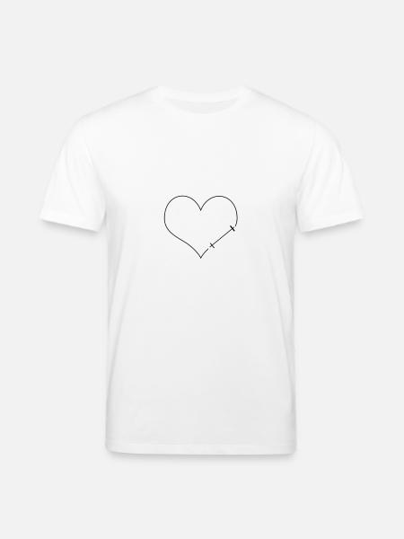 dumbbell heart - Stanley/Stella CREATOR Unisex Organic T-Shirt - white