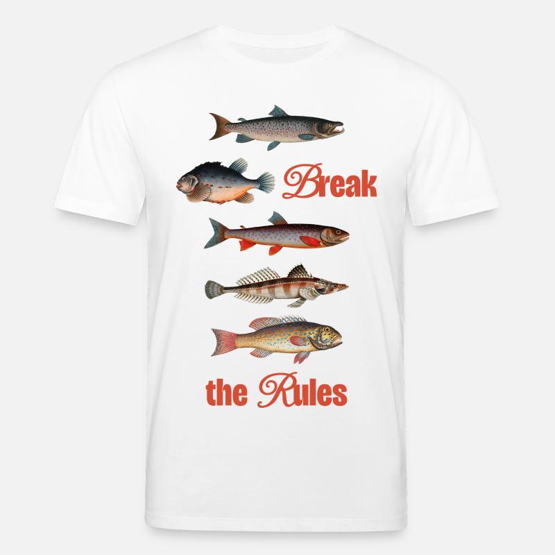 Break the Rules – Retro Fish Art - Stanley/Stella Unisex Bio-T-Shirt CREATOR - Weiß