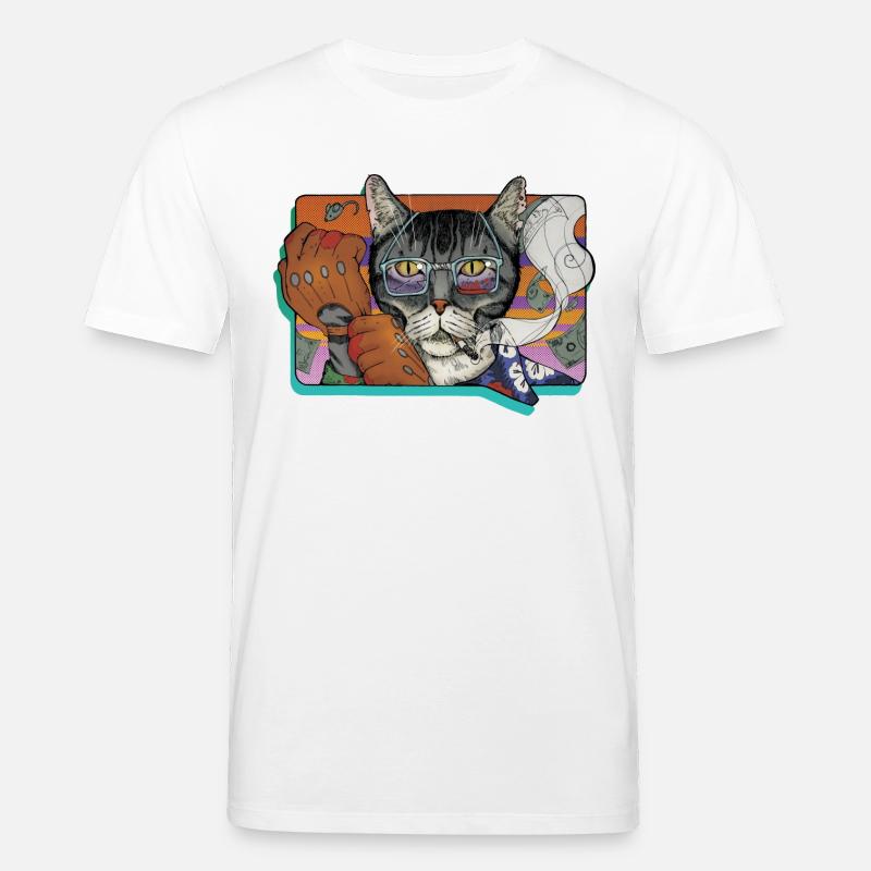 Verbrechen Katze - Stanley/Stella Unisex Bio-T-Shirt CREATOR  - Weiß