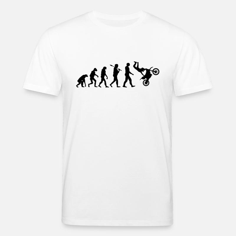 Motocross Dirtbike Evolution Geschenk - Stanley/Stella Unisex Bio-T-Shirt CREATOR  - Weiß