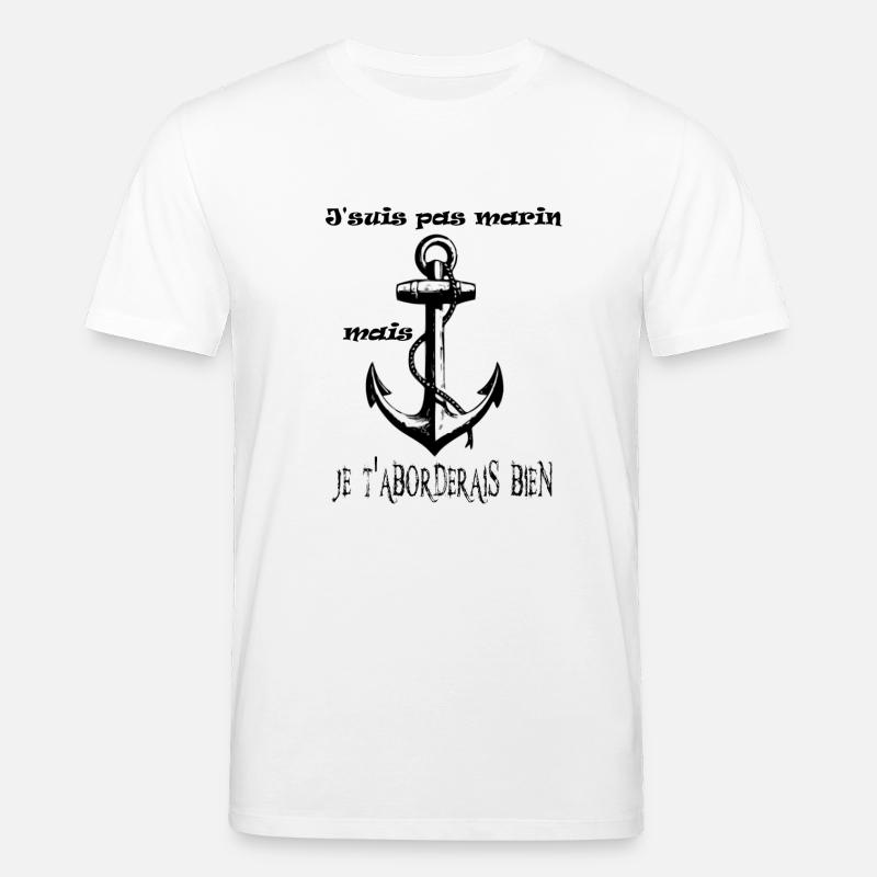 j'suis pas marin - T-shirt bio CREATOR Stanley/Stella Unisexe - blanc