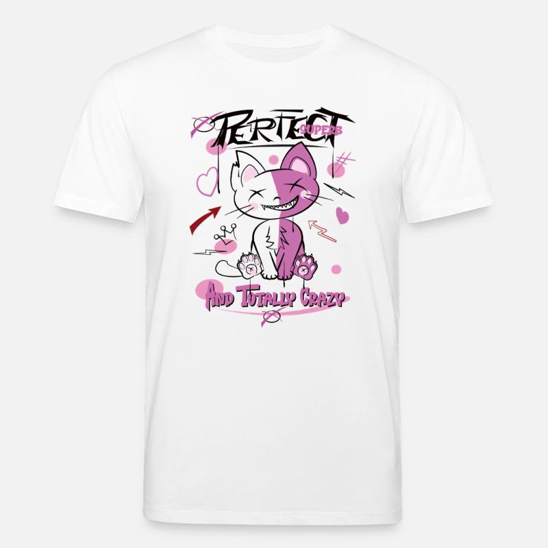 Chat, Parfait Et Fou, Graffiti - T-shirt bio CREATOR Stanley/Stella Unisexe - blanc
