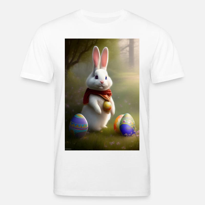Osterhase mit Oster Eier - Stanley/Stella Unisex Bio-T-Shirt CREATOR  - Weiß