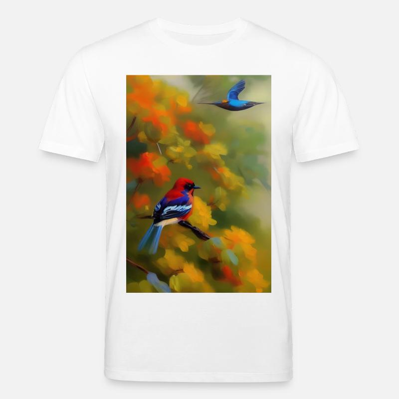 Vogel auf Ast - Stanley/Stella Unisex Bio-T-Shirt CREATOR  - Weiß