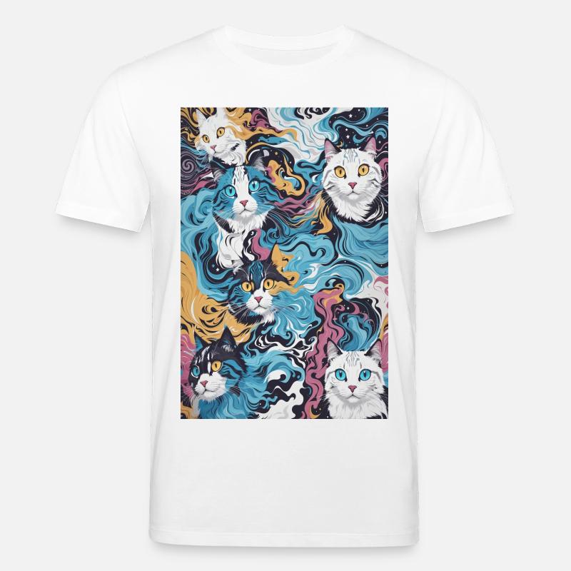 Katzen Muster - Stanley/Stella Unisex Bio-T-Shirt CREATOR  - Weiß