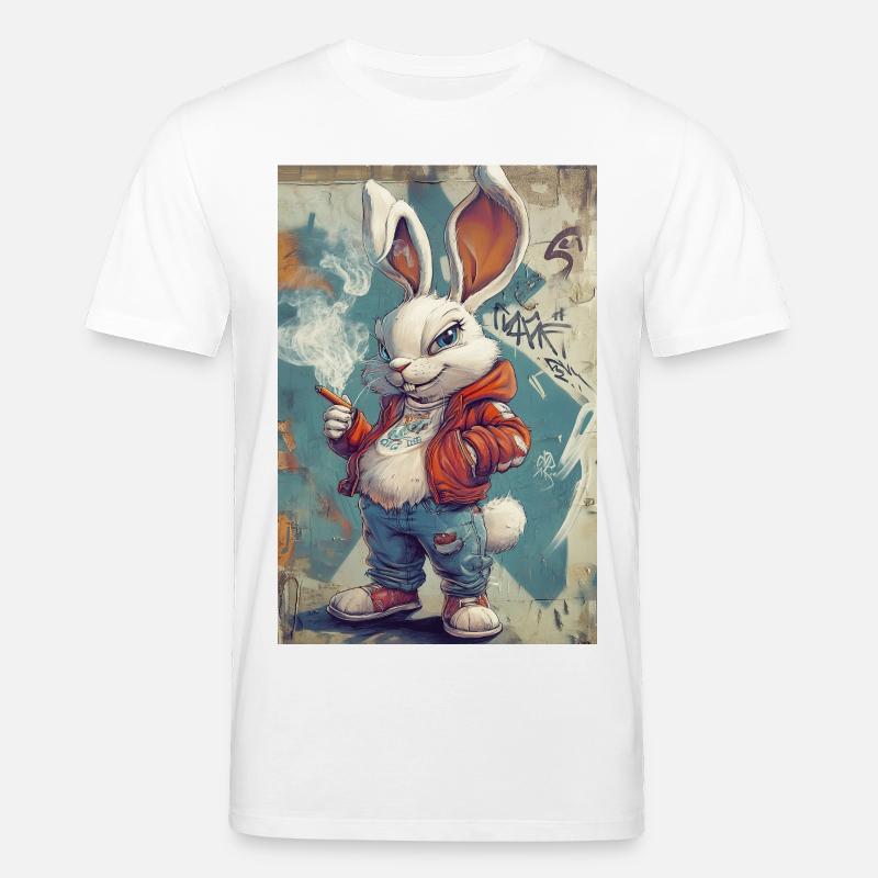 Sweat à capuche Graffiti Bunny - T-shirt bio CREATOR Stanley/Stella Unisexe - blanc