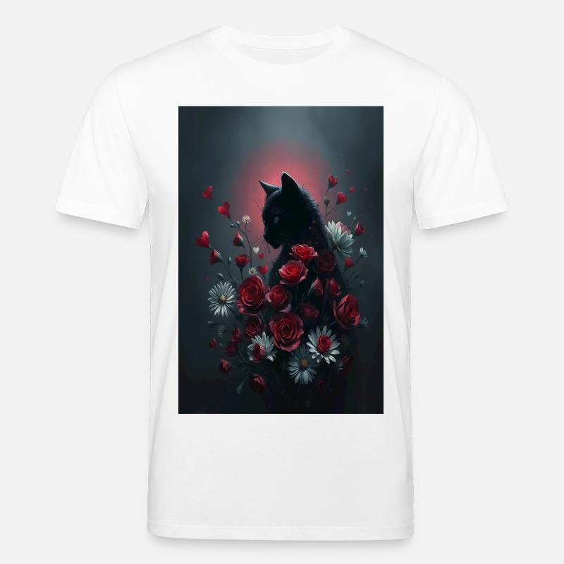 Katze mit Blumen - Stanley/Stella Unisex Bio-T-Shirt CREATOR  - Weiß