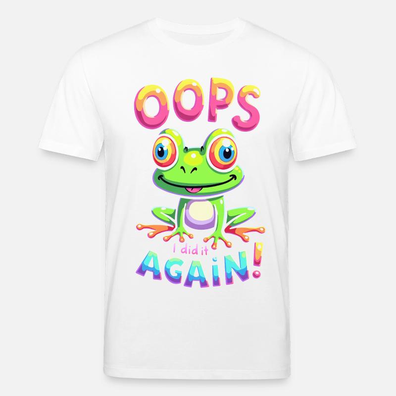 Bunter Frosch mit optimistischer Botschaft - Stanley/Stella Unisex Bio-T-Shirt CREATOR  - Weiß