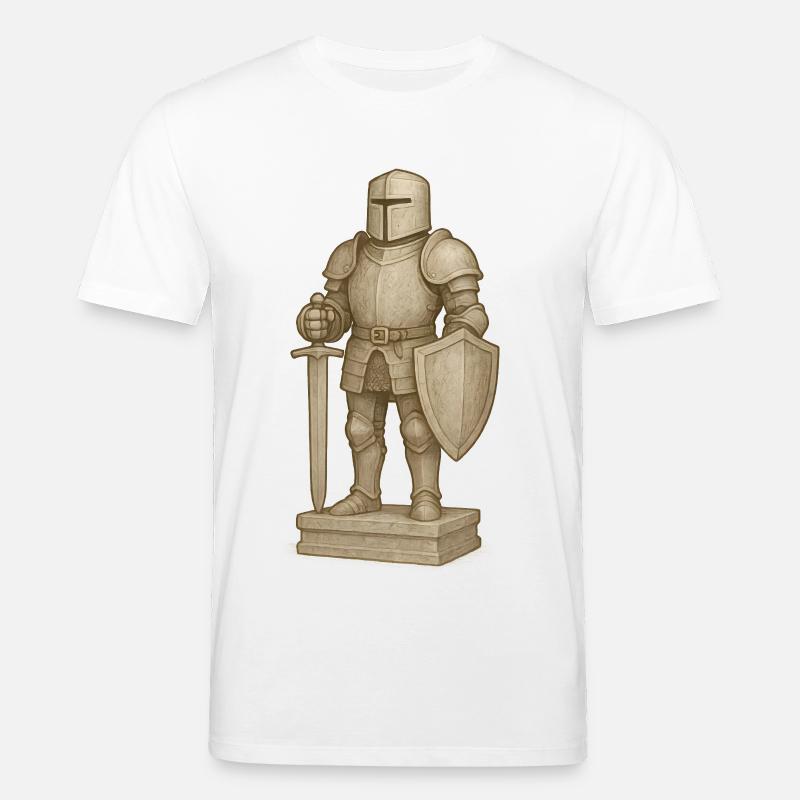 Ritterliche Samurai-Figur im Stone-Style - Stanley/Stella Unisex Bio-T-Shirt CREATOR  - Weiß