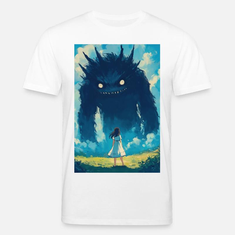 Ein Mädchen steht einem Monster gegenüber - Stanley/Stella Unisex Bio-T-Shirt CREATOR  - Weiß