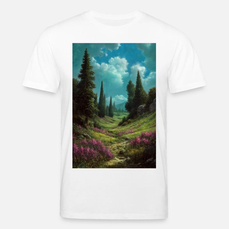 Illustration einer Naturlandschaft - Stanley/Stella Unisex Bio-T-Shirt CREATOR - Weiß