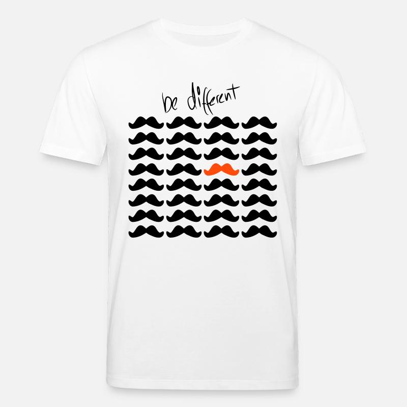 Mustache Moustache "be different" 2c - T-shirt bio CREATOR Stanley/Stella Unisexe - blanc
