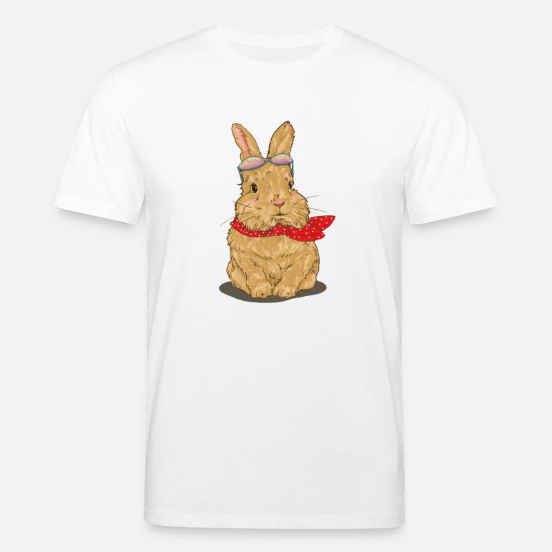 Lapin doux avec écharpe - T-shirt bio CREATOR Stanley/Stella Unisexe - blanc