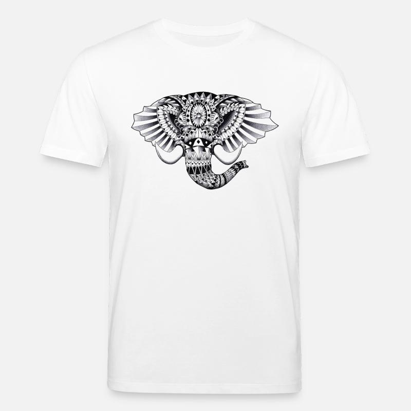 Aufwändige Elephant Drawing - Stanley/Stella Unisex Bio-T-Shirt CREATOR  - Weiß