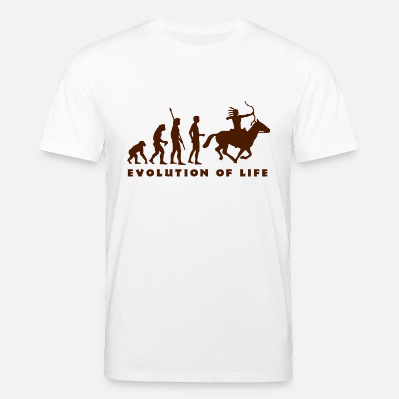 evolution_indianer_b - Stanley/Stella Unisex Bio-T-Shirt CREATOR  - Weiß