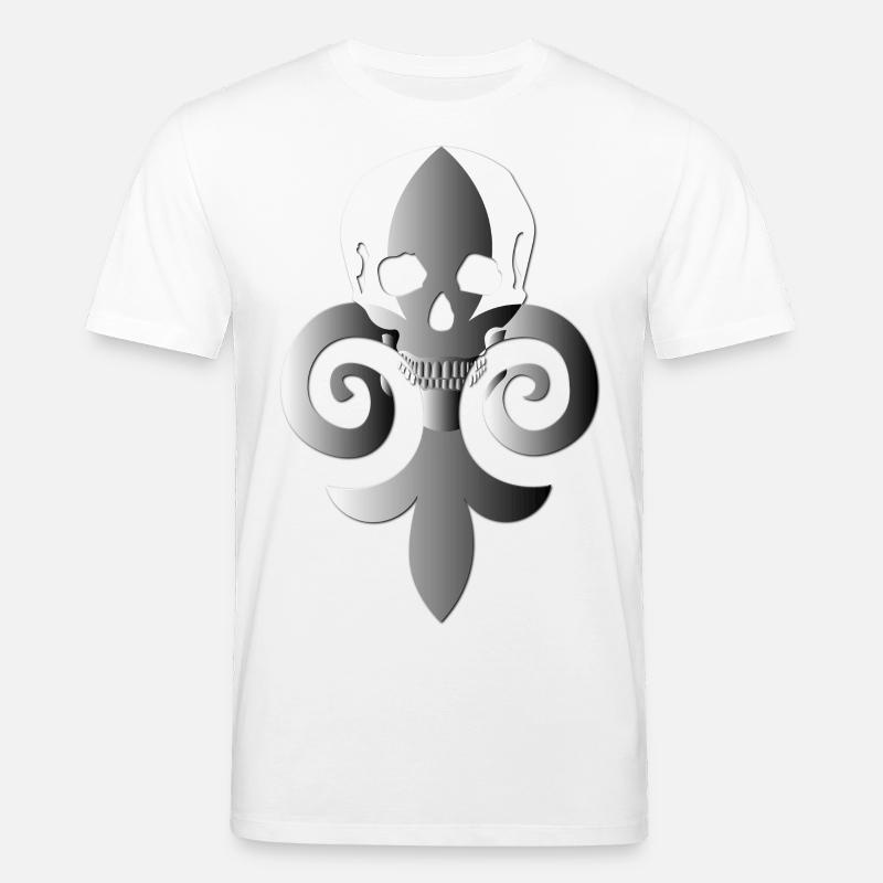 Totenkopf mit Lilie - Stanley/Stella Unisex Bio-T-Shirt CREATOR - Weiß