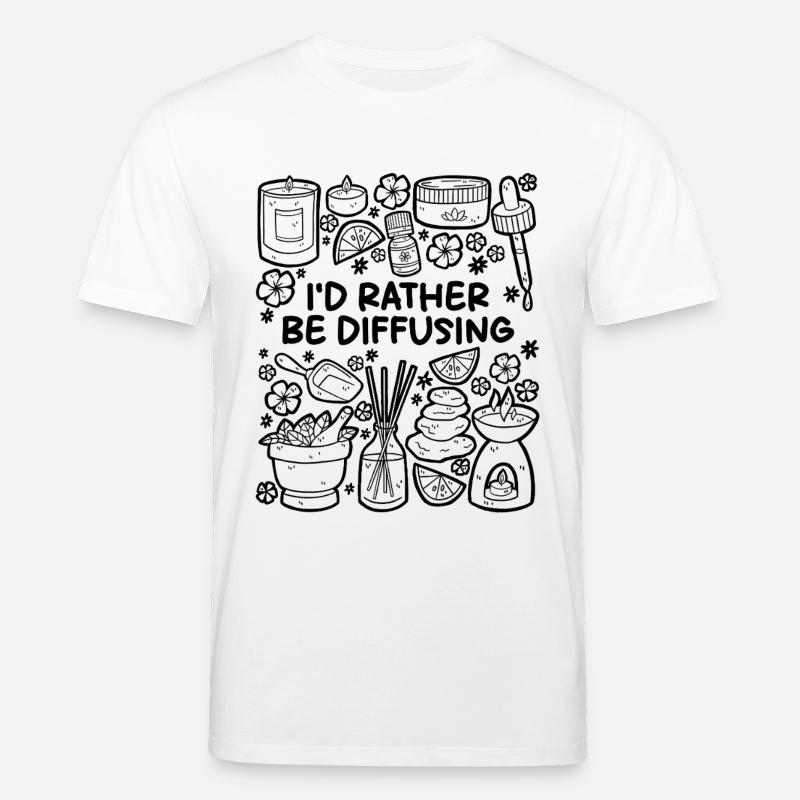 Je préfère diffuser – Aromathérapie - T-shirt bio CREATOR Stanley/Stella Unisexe - blanc