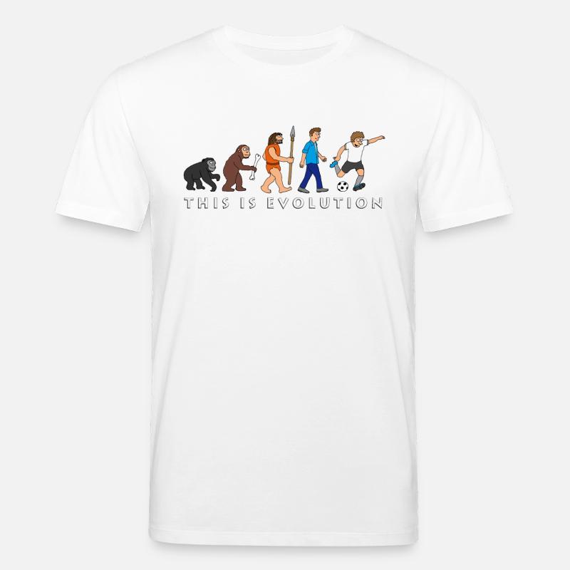 evolution_fussball_comic_a - Stanley/Stella Unisex Bio-T-Shirt CREATOR  - Weiß