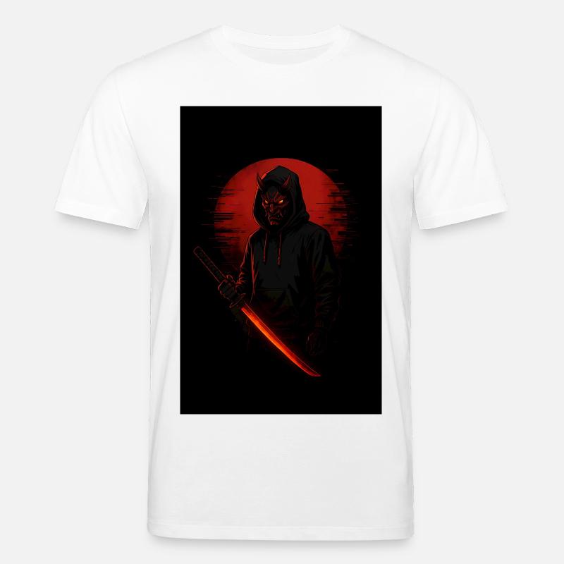 Dämon Maske Samurai Nacht Design - Stanley/Stella Unisex Bio-T-Shirt CREATOR  - Weiß