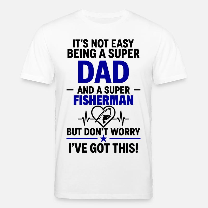 Cœur + Pêche – Super Papa Pêcheur - T-shirt bio CREATOR Stanley/Stella Unisexe - blanc