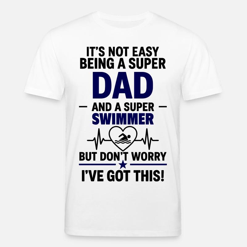 Herz + Schwimmen – Super Papa Schwimmer - Stanley/Stella Unisex Bio-T-Shirt CREATOR - Weiß