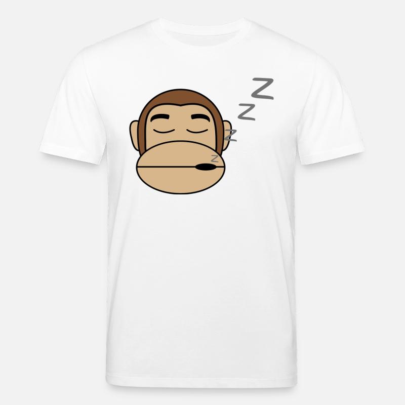 Affe Schläft Geschenk Idee - Stanley/Stella Unisex Bio-T-Shirt CREATOR  - Weiß