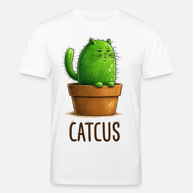 Catcus – Cactus Cat avec Attitude - T-shirt bio CREATOR Stanley/Stella Unisexe - blanc