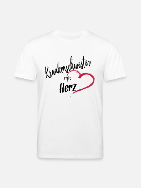Krankenschwester mit Herz 2c - Stanley/Stella Unisex Bio-T-Shirt CREATOR - Weiß